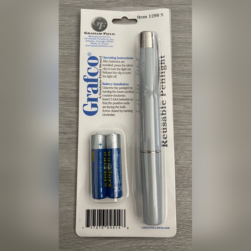 Penlight Reusable Silver Grafco w/ batteries
